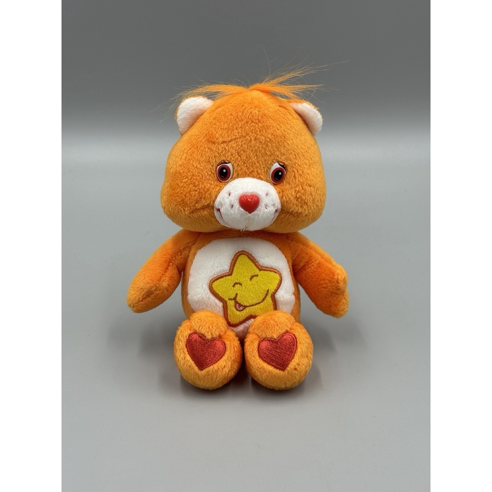 2003 Care Bears Orange Bear Plush Stuffed Animal Star Belly Small 7.5" Tall